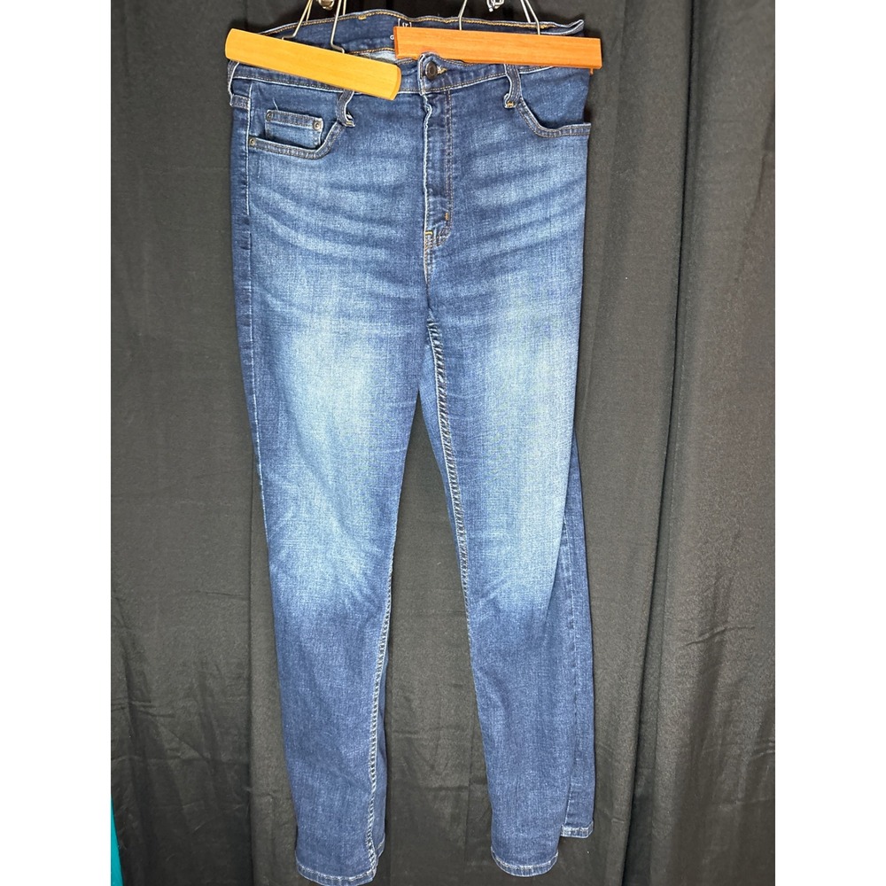George Mens Straight Leg Jeans Dark Wash Blue 34x32 GM0108 Stretch Denim